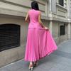 African temperament high-end sleeveless vest top high waist pleated skirt European and American women's clothing new foreign style suit