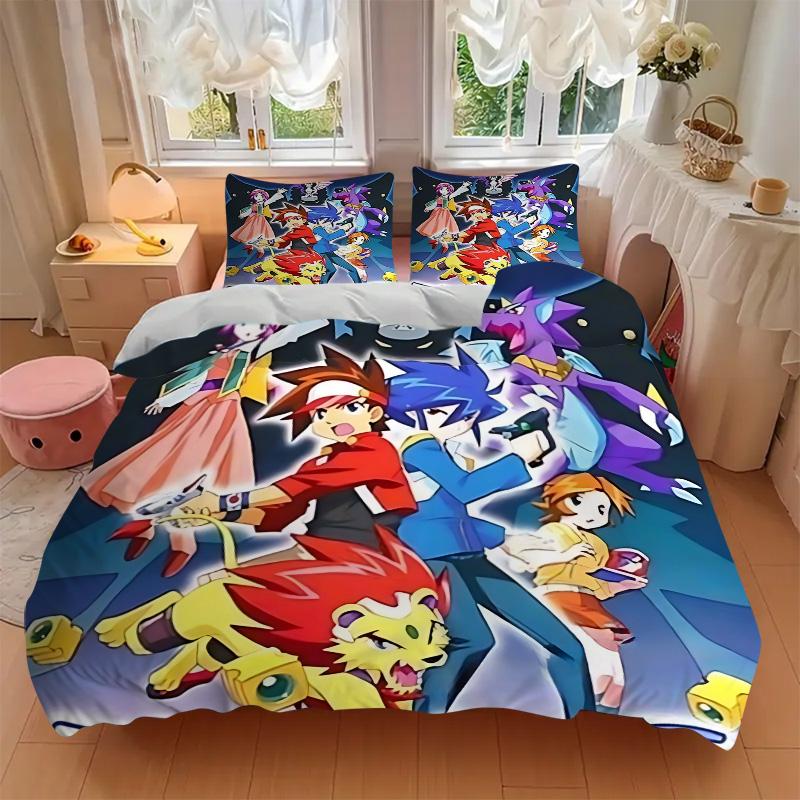 Bakugan Battle Brawlers Print 3Pcs Bedding Set,Duvet Cover with 2 Bedro,Pillowcase Home Birthday Gift