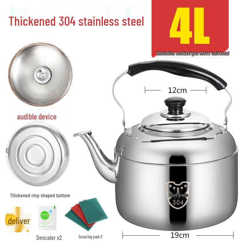 Stainless Steel Large-Capacity Whistling Kettle for Gas Stove - Electric Teapot & Water Boiler for Home
