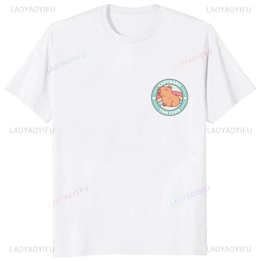 Dont Be Worry Be Capy Printed Retro Funny Capybara Graphic T Shirts Streetwear Short Sleeve Man Tshirt Loose Casual Women Tees