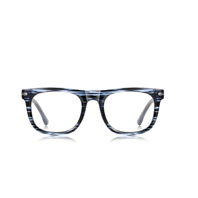 Blue Leopard Frame Square Shortsighted Prescription Glasses Men Spring Leg Blue Blocking Rays Myopia Prescription 0 -0.5 -0.75 To -6