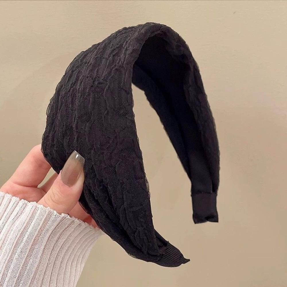 

Умывание лица Широкий край Повязка для волос Сетка Шифон Обруч для волос Модная широкая повязка на голову Повседневная чёрный