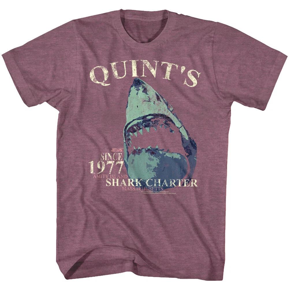 Jaws 70 s Thriller Movie Quint s Shark Charter Amity Island Mass Men s T Shirt S