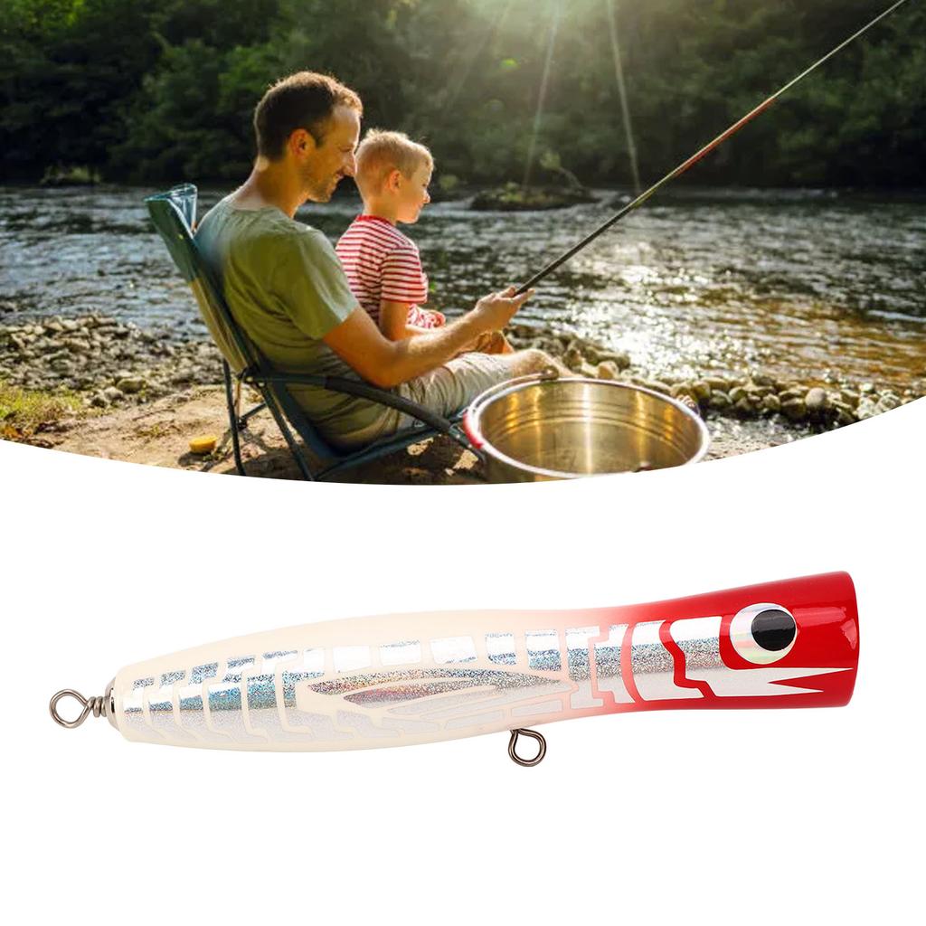 Popper Fishing Lure Attractive Colors Reflective Basswood 7.1in 3oz Large Popper Fishing Lure for Bass Tuna GT