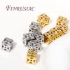 18K Gold Plated Square Hollow Metal Bead,Separators For Beads,Bracelets Beads For DIY Beading Jewelry Making Supplies Findings