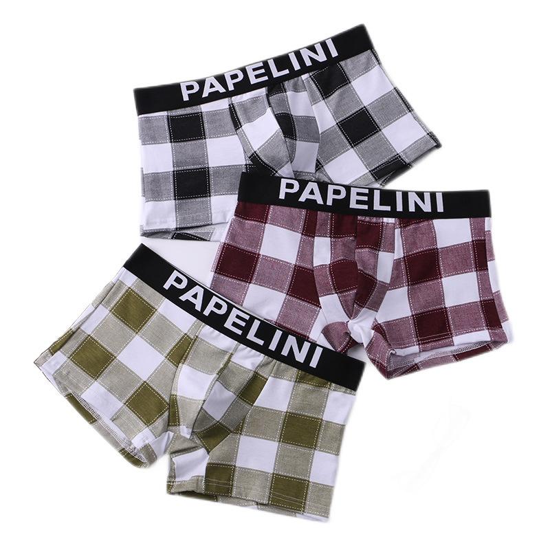 Men's Underwear Cotton Plaid Plus Size and Oversized Underwear