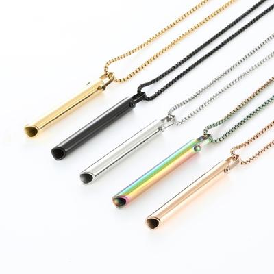 Yousheng Mindful Breathing Necklace Stainless Steel Anxiety Reduction Necklace Stress And Panic Relief Necklace Adjustable Length Meditation Inner