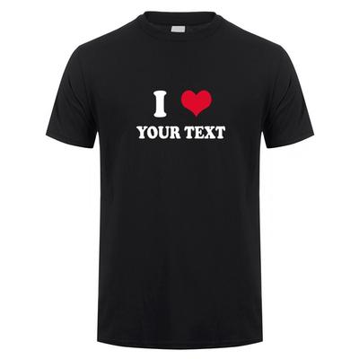 Individuelles T-Shirt Ich Liebe T-Shirt Herz Dein Text Lässig Rundhals Unisex Kurzarm Unisex Unisex T-Shirt Ot093