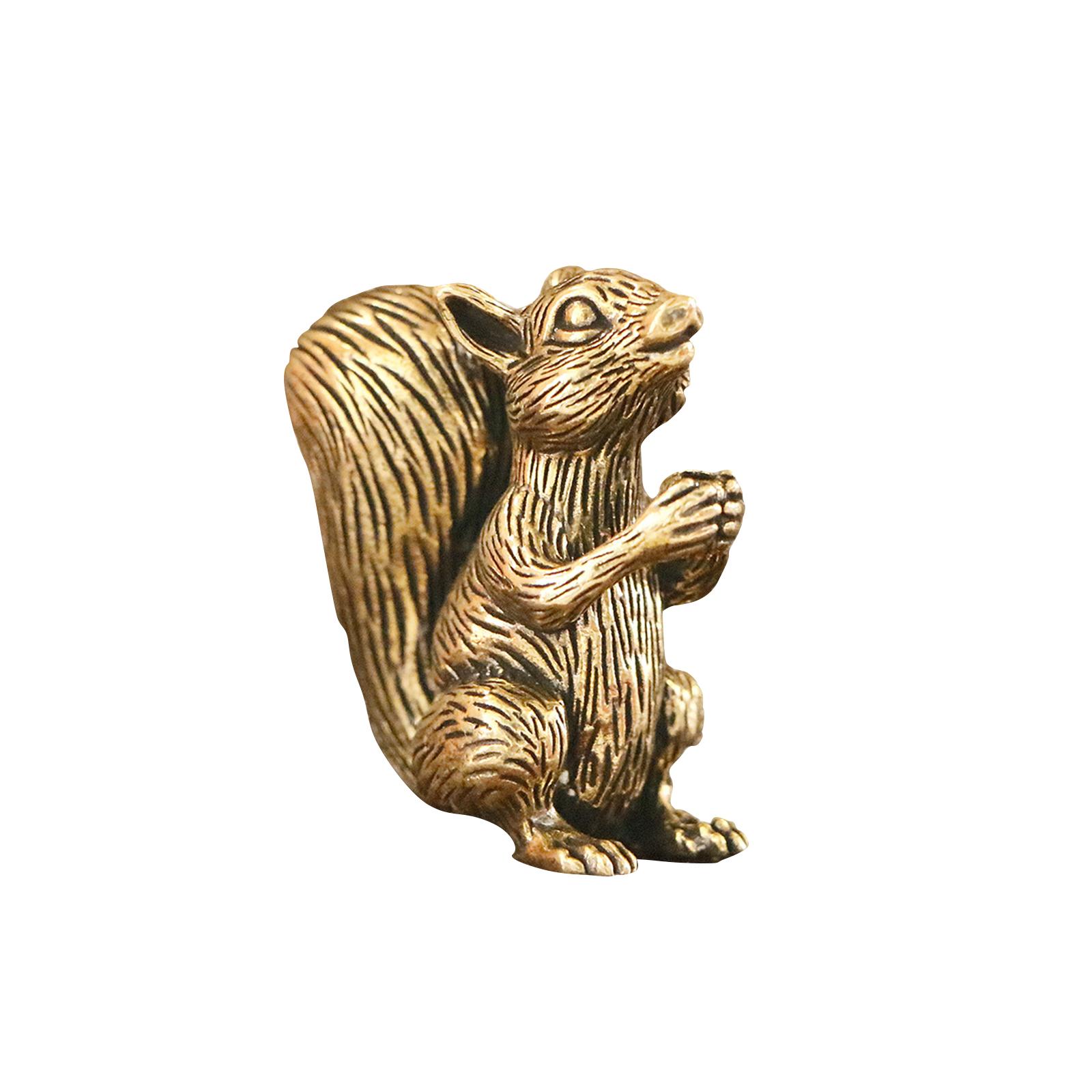 

Brass Antique Squirrel Desktop Ornaments Micro Carving Tea Pet Small Copperware One Size