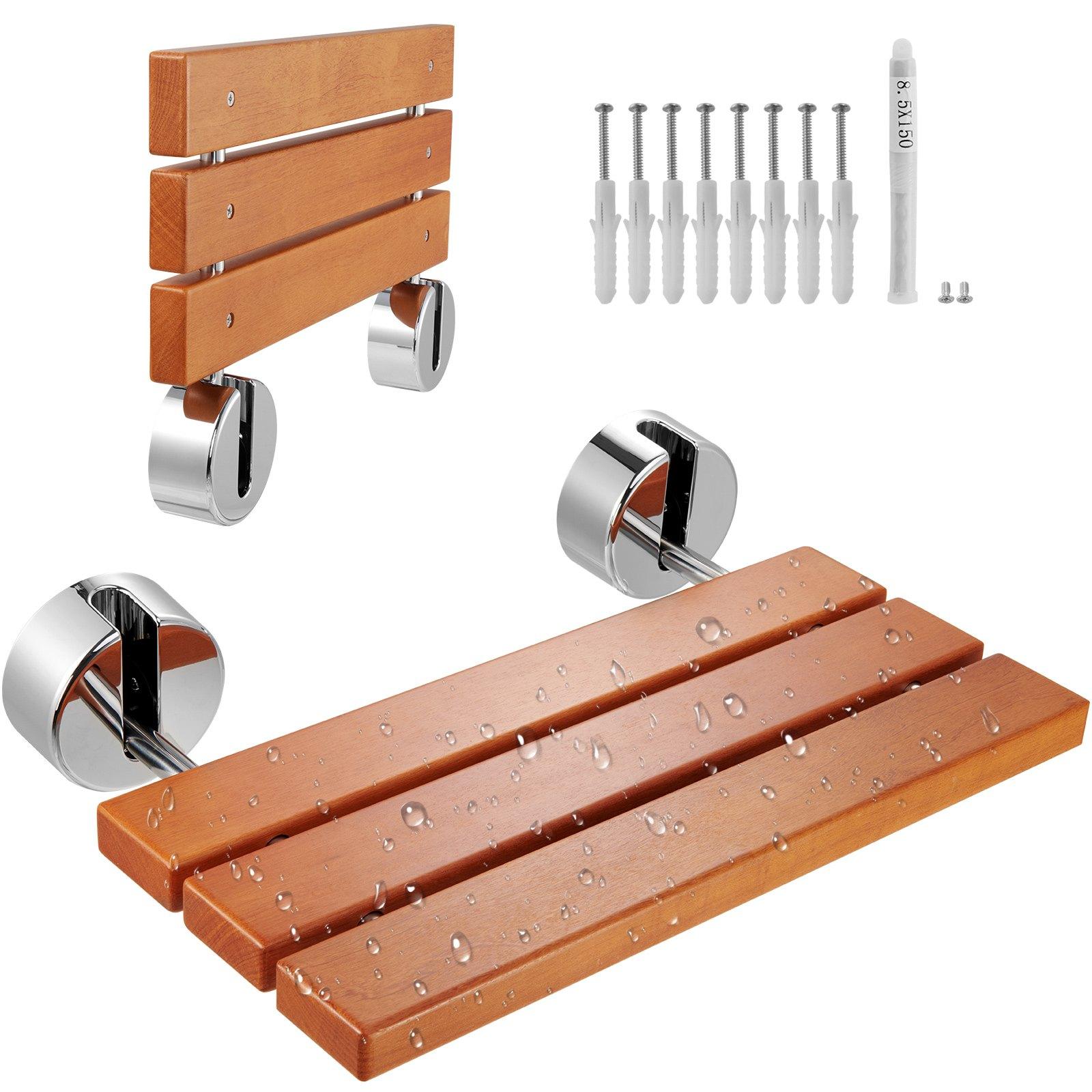 VEVOR Folding Teak Shower Seat, 20