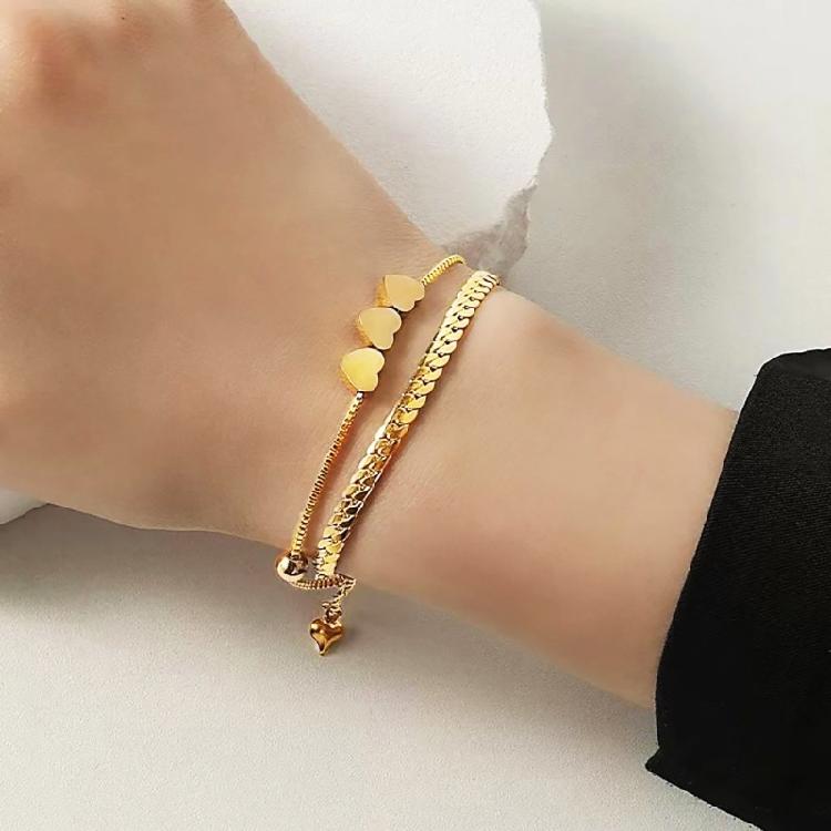 Bracelet Élégant Pendentif Cœur Bracelet Quotidien Bracelet de Soirée Bracelet à Chaîne Moderne Parfait pour Diverses Occasions