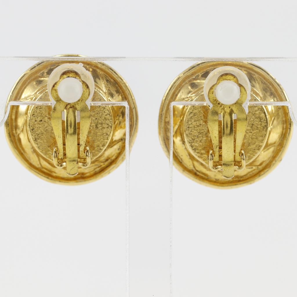 CHANEL COCO Mark Earring vintage Plated Gold/Fake pearl 15.0g Women Used