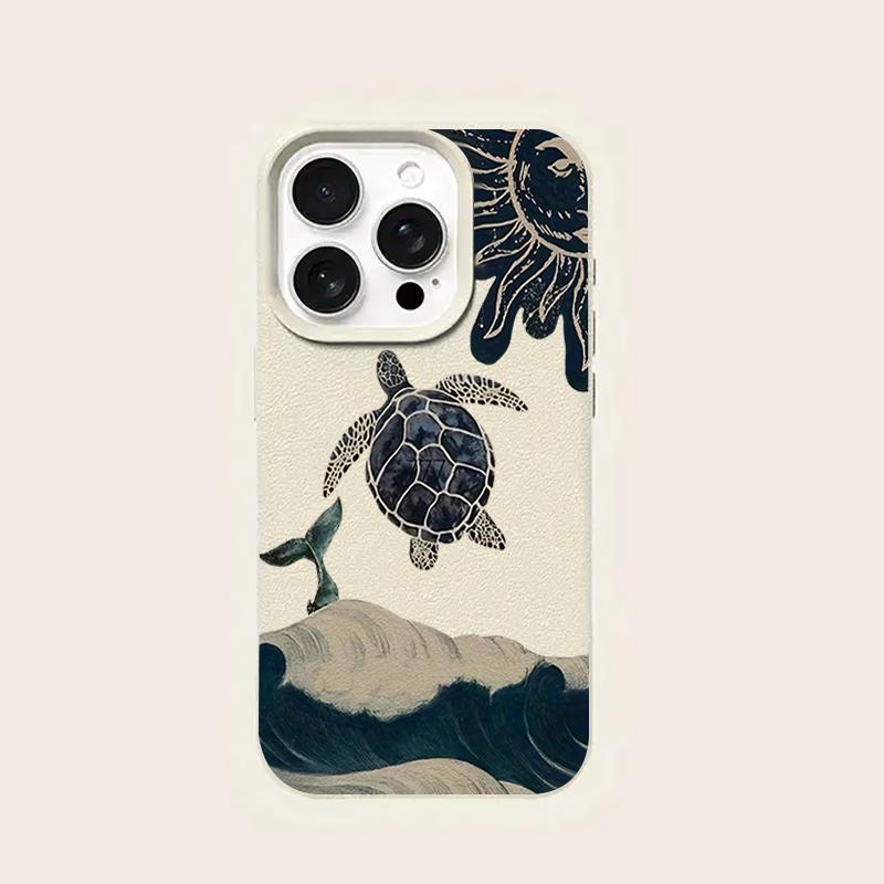 Tartaruga Marina Onde Texture Litchi Custodia in Silicone per Telefono Per iPhone 17 Pro Max 14 Plus 11 12 13 14 15 16 Pro 17 Air Cover Morbido