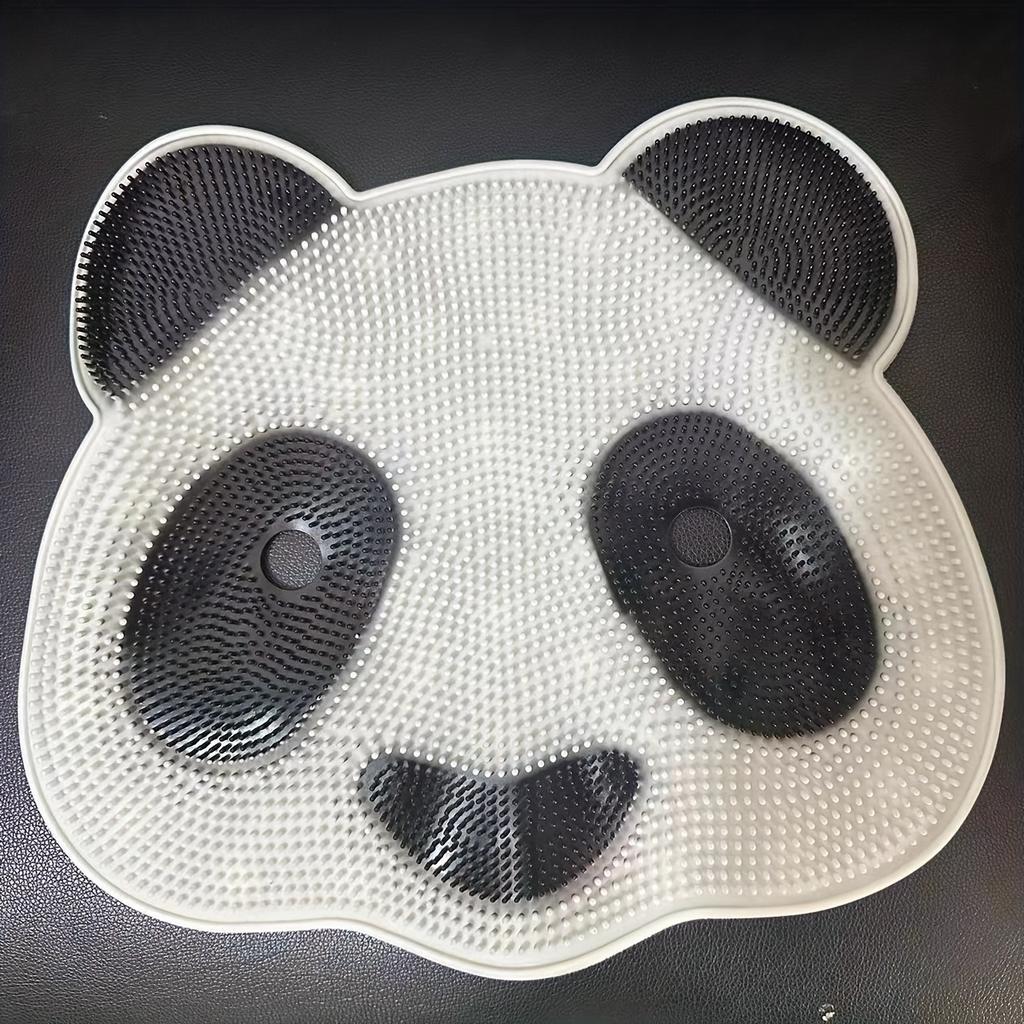 Panda Themed Silicone Massage Mat for Shower Non Slip, Exfoliating Bath Pad with Suction Cups,  Perfect for Back Scrubbing