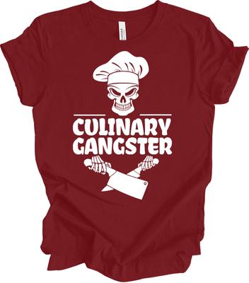 Culinary Gangster T-Shirt Funny Chef Skull Knife Kitchen Nightmares Cook Gift