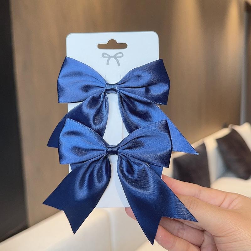 2PCS/LOT Solid Color Ribbon Grosgrain Bows Hair Clip for Kids Girls Hairpins Barrettes Handmade Baby Headwear Hair Accessories