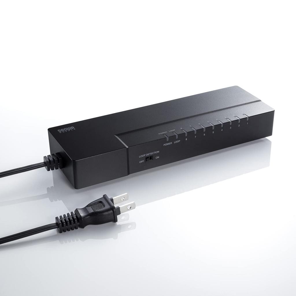 Sanwa Supply Gigabit compatible tap type switching hub ports with (8 magnet) LAN-GIGAT803BK