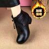 Soft leather Martin boots women's 2025 new autumn and winter soft surface thick heel fashion temperament versatile velvet warm short boots