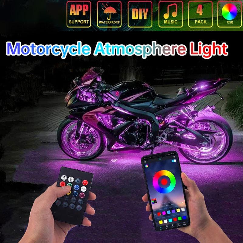 RGB Motorcycle LED Ambient Light Strip - App Controlled Decorative Atmosphere Lighting