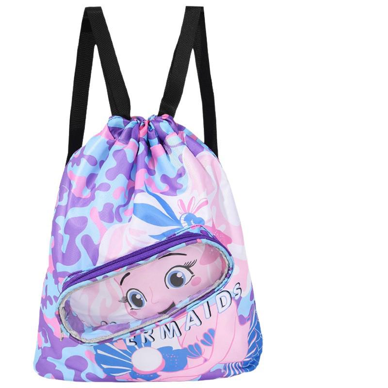 Children's Waterproof Swim Bag - Wet/Dry Separation, Cartoon Design, Outdoor Portable Beach Backpack