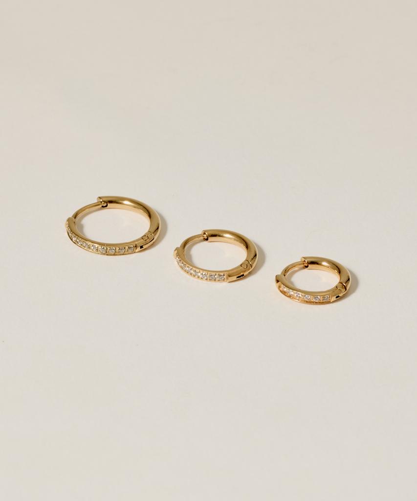 Novice Tokyo Cz Hoop Pierce Surgical Cz Hinged Hoop Pierce Stainless / Gold