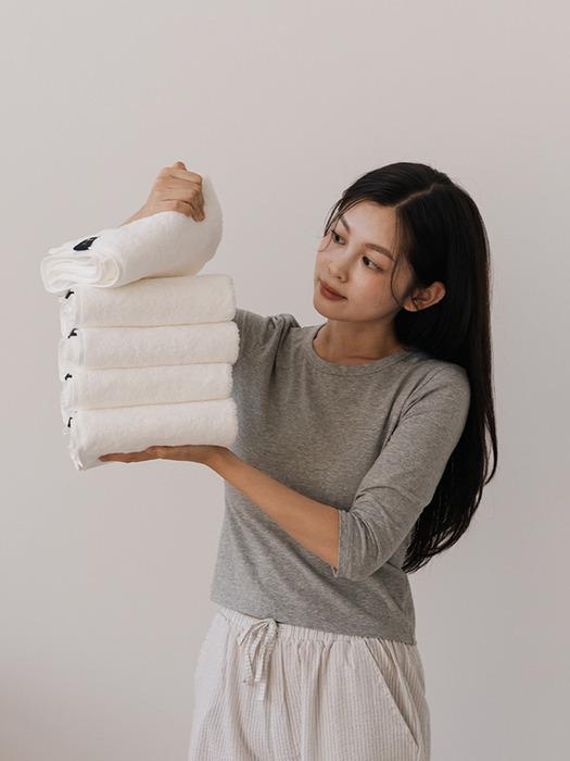 Deareal Hotel White Towels_5P (Bulk Packaging) Premium Hotel Towels_White 5P