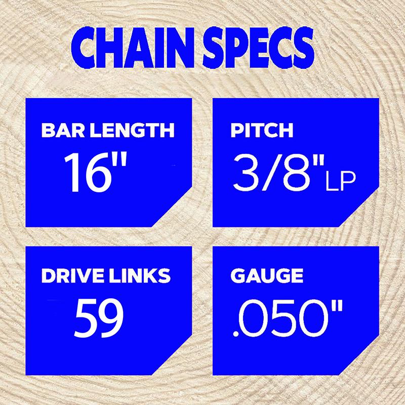1/2/3/4/6 Stück 16 Zoll Kettensägenkette, Sägekette für Holzfäller, Schnittsäge, Zubehör für elektrische Sägeketten, 59 Antriebsglieder, 29 Schneider, 3/8 Zoll LP-Teilung .050 Zoll