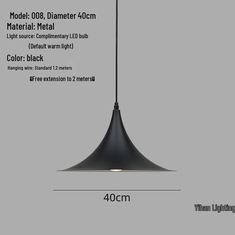 Modern Nordic Single-Head Pendant Light for Hotels, Bars, and Restaurants - Industrial Retro Style Lampshade.