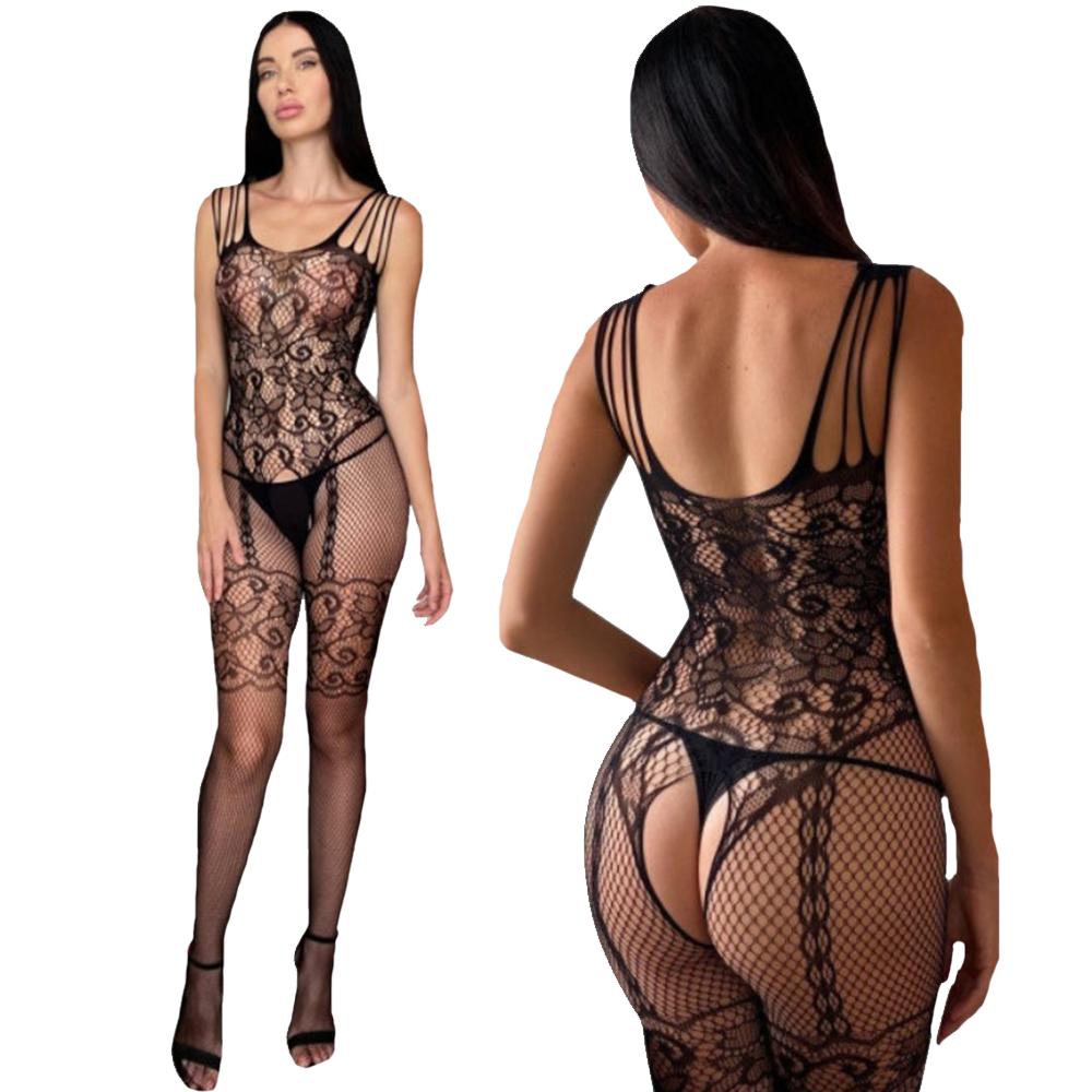 New Bodystockings Sexy Adult Female Women Lingerie Erotic Black One Piece Bodysuit Underwear Porn Catsuit Crotchless Jumpersuits