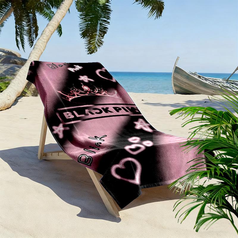 blackpink Print Beach Towel, Large Soft Quick Dry Towel for Beach Camping Swimming