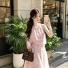 French Romantic Air Smudge Dress Summer Women's New Holiday Style Neck Slim Floral Dress