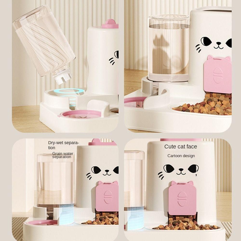 Large Capacity Automatic Cat Water Feeder 2-in-1 Pet Water Dispenser Cat Dog Food Bowl  Small Dogs