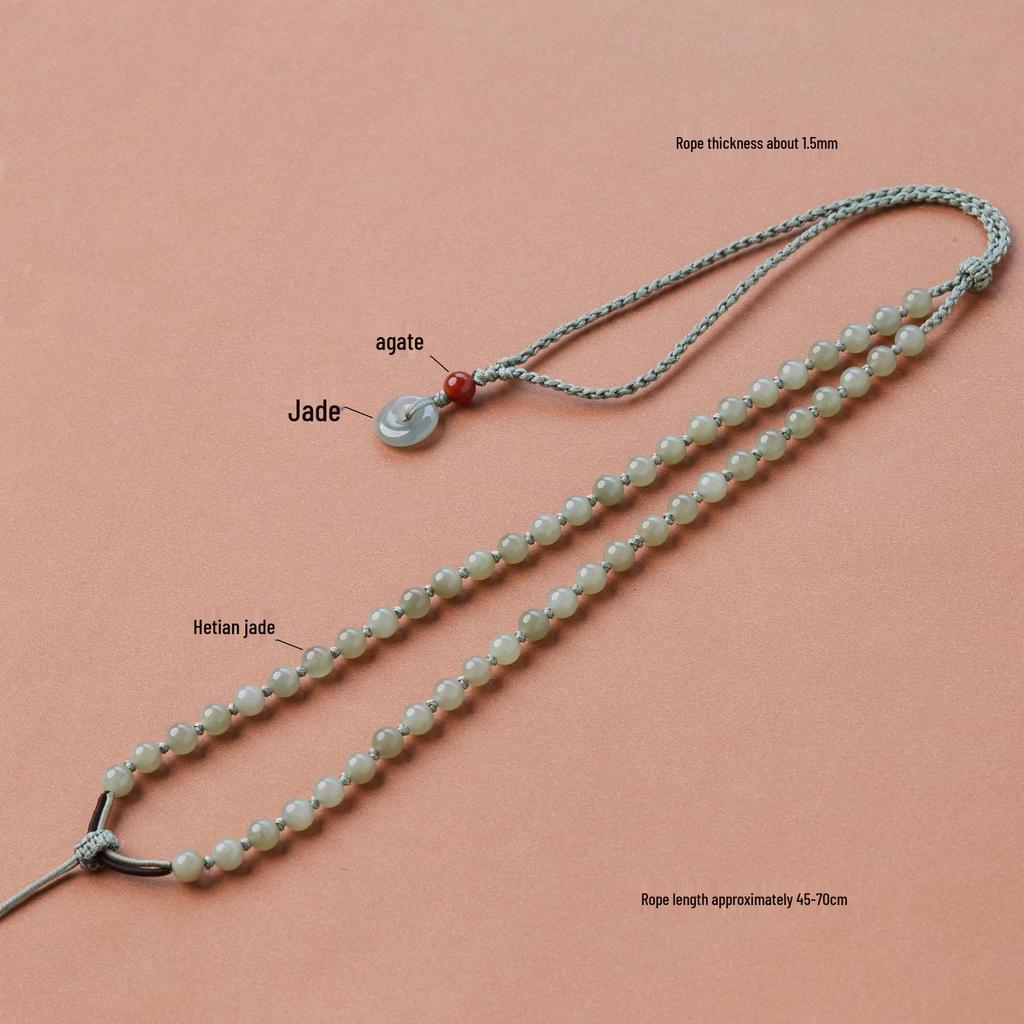 Handmade Woven Jade Pendant Necklace