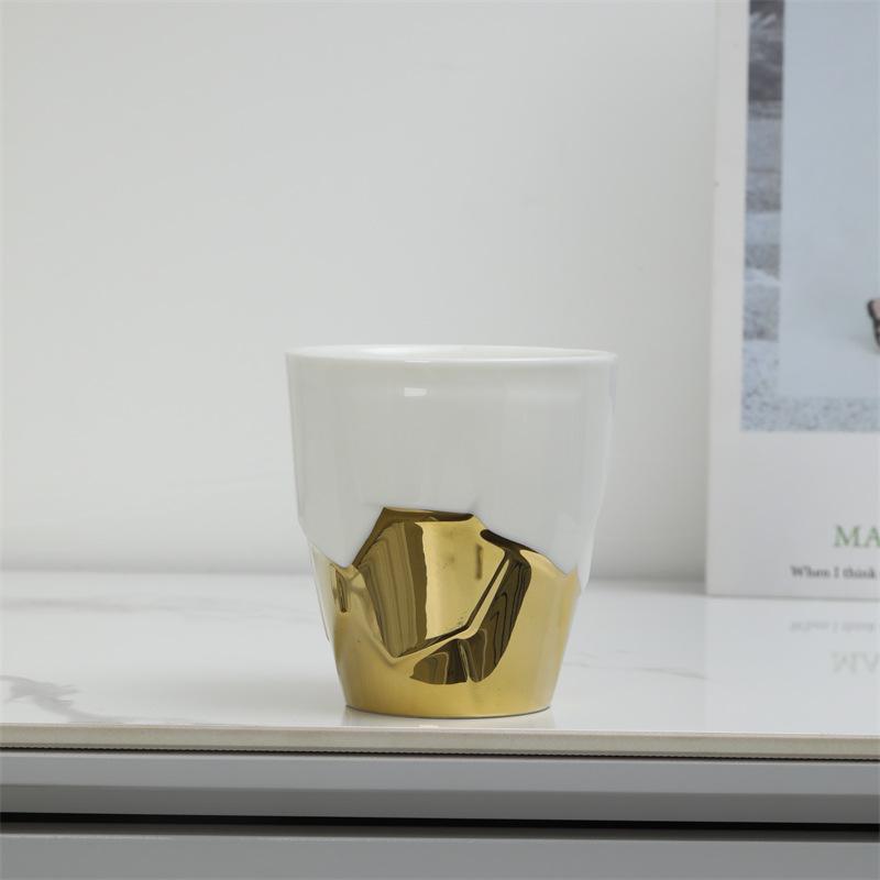 

Керамическая чашка, легкая, роскошная, гальванизированная, высококачественная, чашка для воды после полудня, бытовая, кофейная чашка, пара, маленькая чашка 250ml