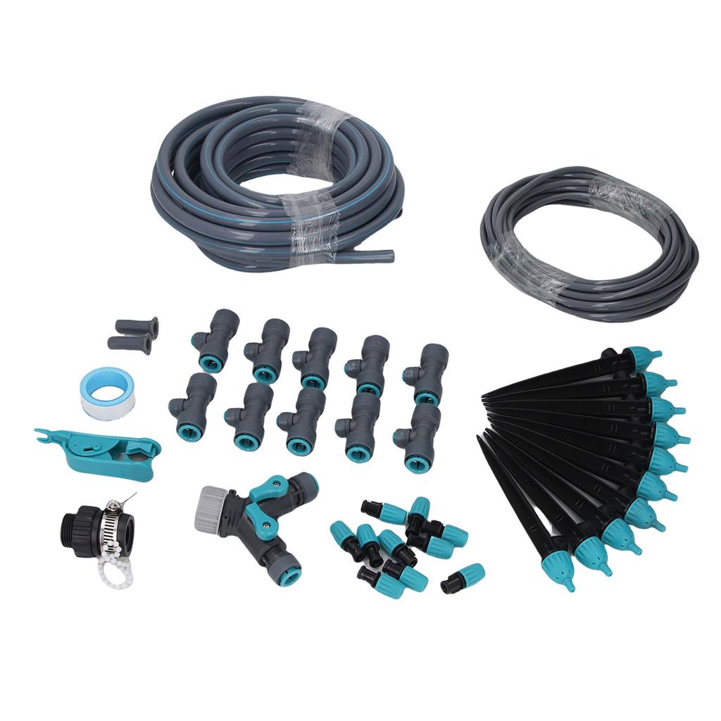 10m Greenhouse Micro Drip Irrigation Kit with Tubing Hose Adjustable Nozzle Garden Watering System for Garden Bed Yard Lawn