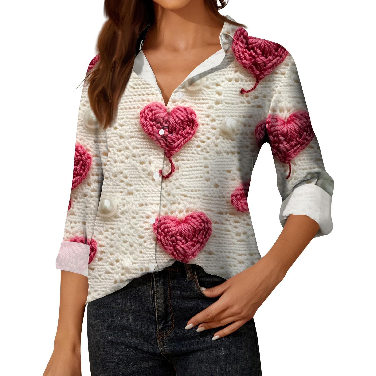 

Женская рубашка-блузка с принтом и пуговицами, длинный рукав, повседневный базовый рубашечный воротник, обычный топ L