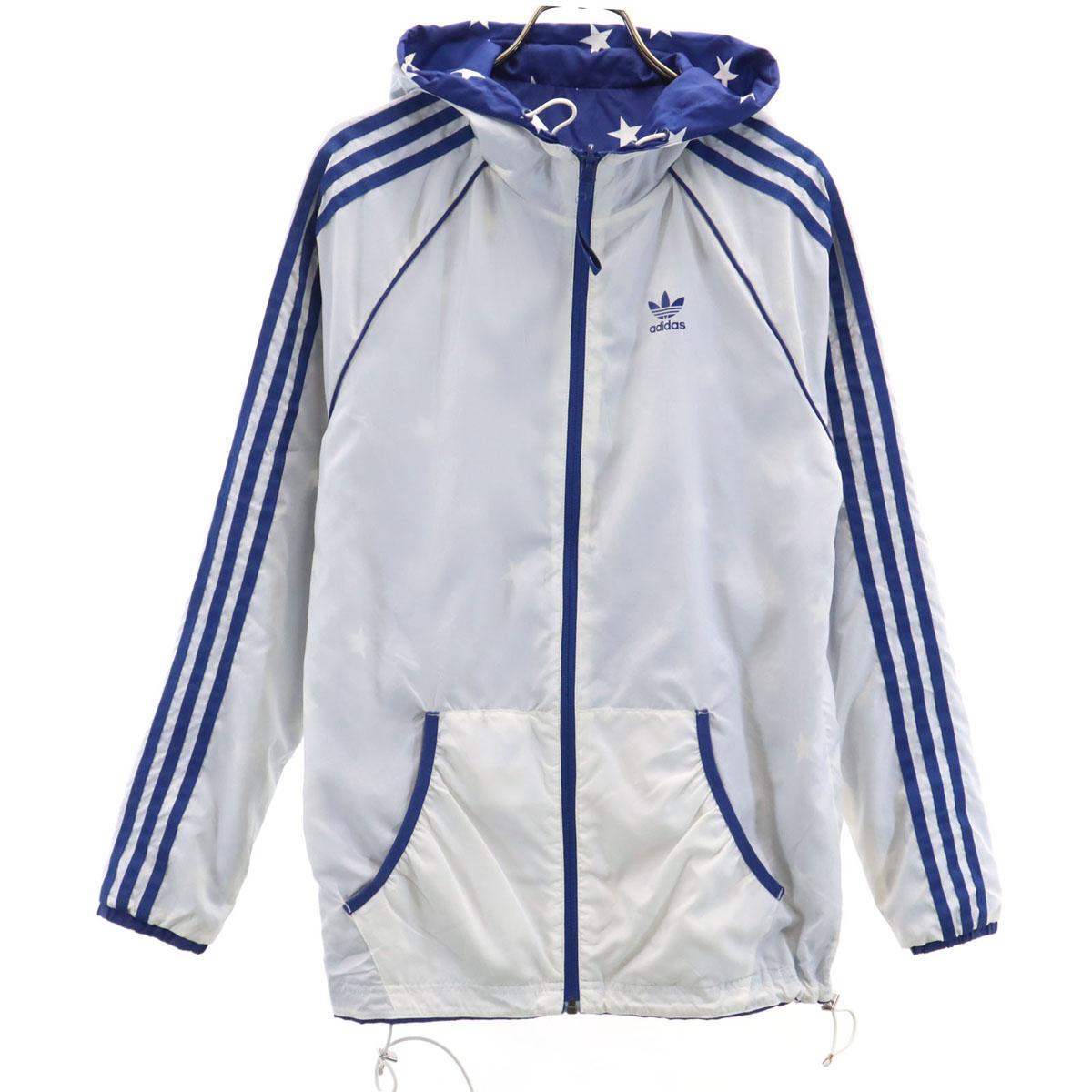 

Женская двусторонняя ветровка с принтом логотипа adidas Trefoil, белая система, б/у