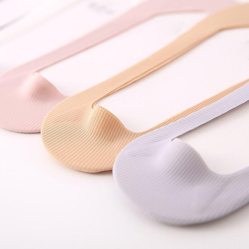 Ladies Summer Thin Sock Slippers Silicone Antiskid Ice Silk Solid Seamless Invisible