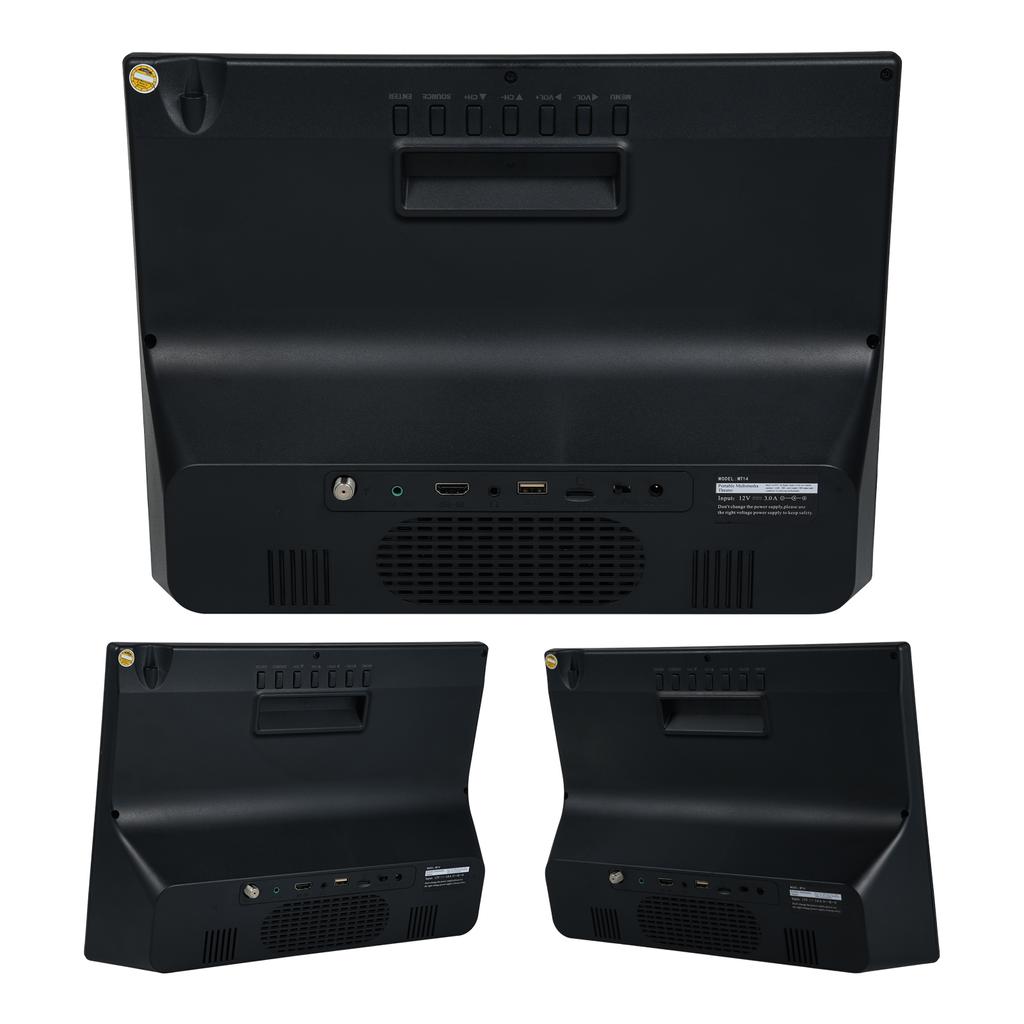 14-tommers DCV-T2 Digital TV-spiller Bil-TV TV Multimediaspiller FM-radio med fjernkontroll