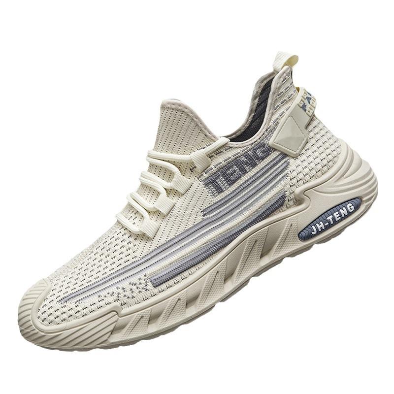 Buty męskie letnie oddychające cienkie buty z siateczki fly-woven męskie modne casualowe do biegania siateczkowe modne buty