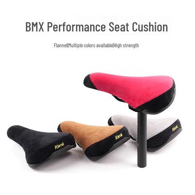 BMX Suede Cloth Saddle: Comfortable, Thickened Double Rail Seat for Small Wheel Dirt Jump Bikes