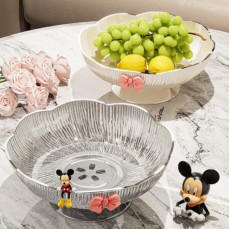Fruit Plate High Value Light Luxury Drain Fruit Plate Household Living Room Coffee Table Candy Plate High Grade Snack Plate Placement Plate