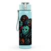 1PC Colorful Skull Cluster Art 750ml Color Plastic Sports Water Bottle Leakproof Flip Straw Lid Suitable for Sports Office Home Use