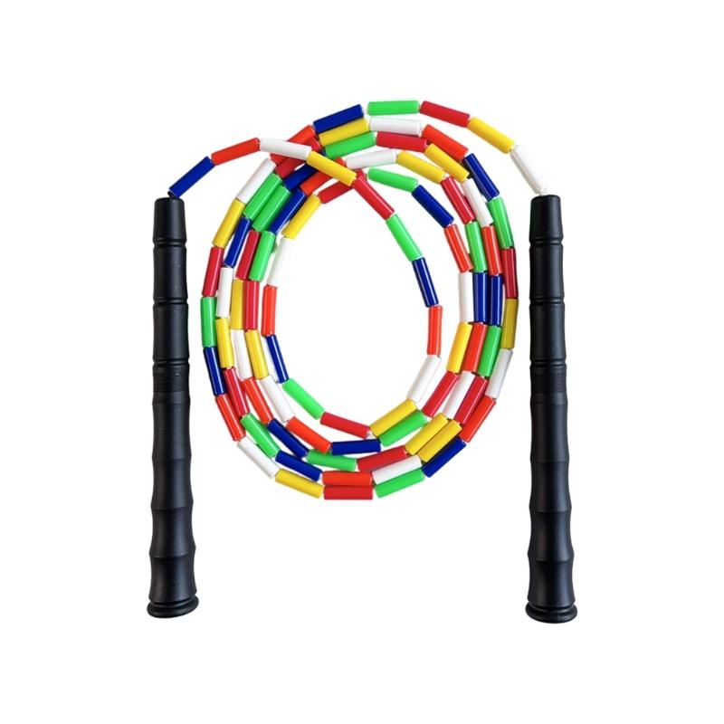 Childs Safe Skipping Rope Colorful Rotating Beads Regulable Handle Rope for School Home Exercises