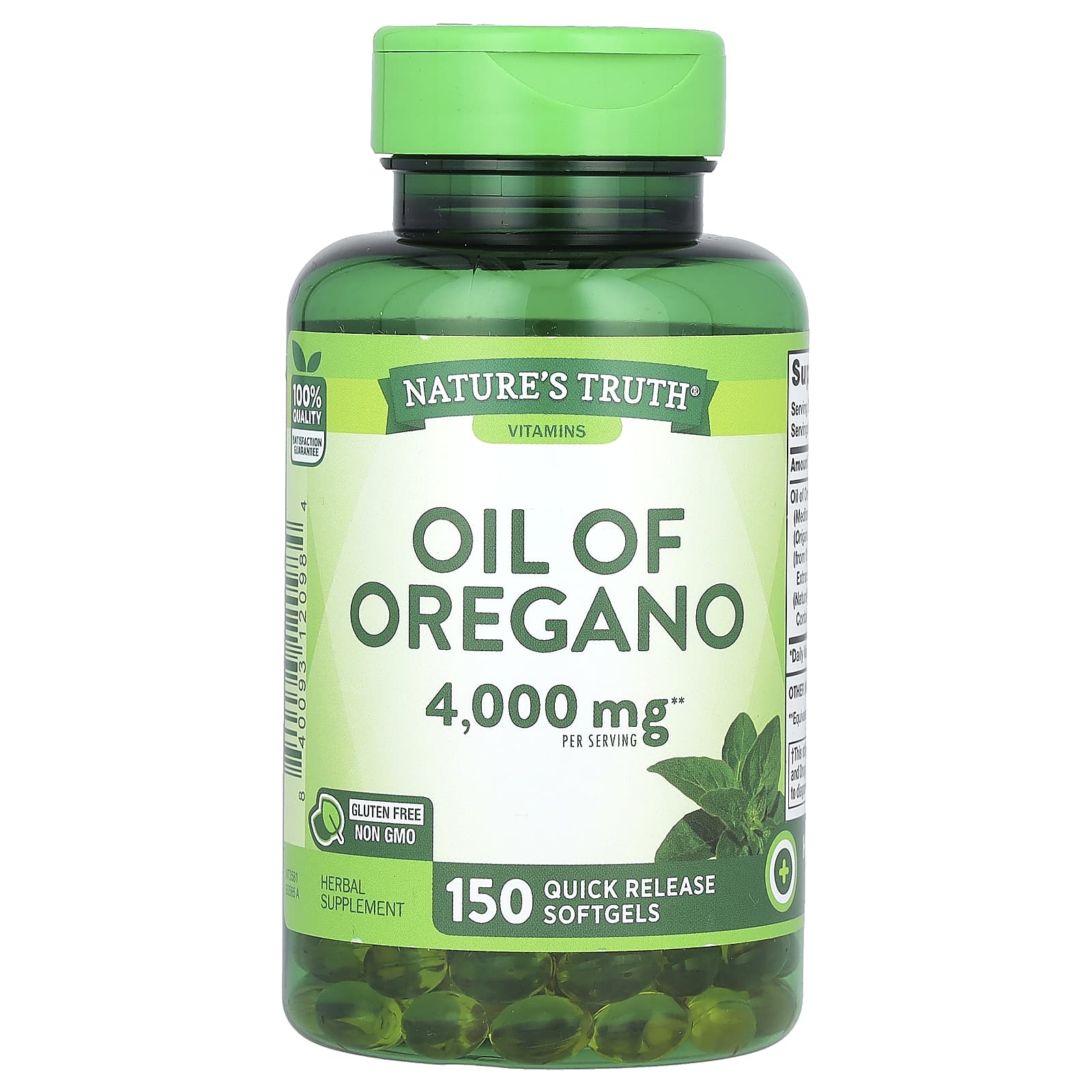 

Nature S Truth, Vitamins, Oil of Oregano, 2,000Mg, 150 Softgels
