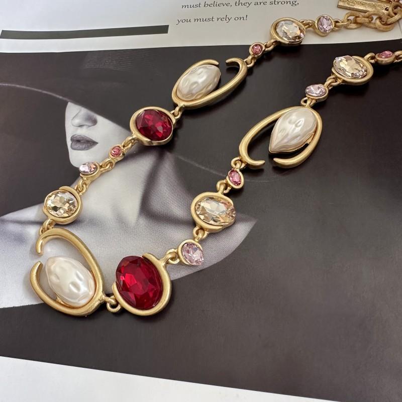 Oscar Premium Street Auction O-Shaped Long Flash Diamond Nightclub Banquet Jewelry Necklace Collarbone Chain Women'S Nightclub