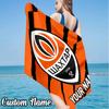 Custom Name Shakhtar Crest Beach Towel - Soft, Ultra-Absorbent Microfiber, Lightweight, Perfect for Beach, Parties, Travel, Camping