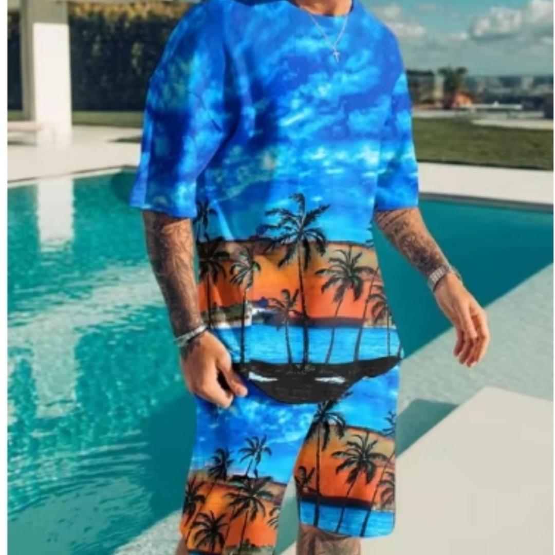 

Мужской спортивный костюм, модный повседневный костюм с короткими рукавами, праздничный стиль, мужская футболка с принтом в 3D-стиле + шорты, брюки, одежда, легкая 6XL