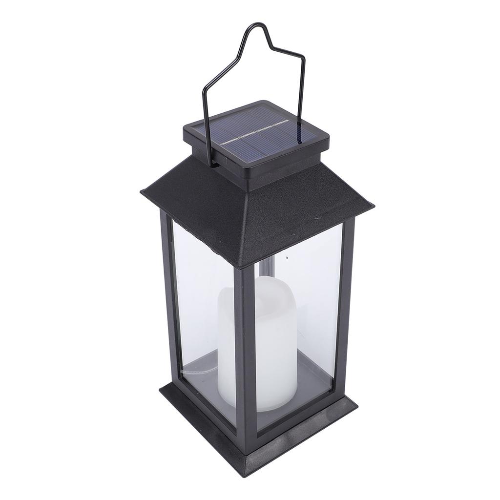 Solar Outdoor Hanging Lanterns, Flickering Flameless Candle Lanterns, IP65 Rainproof, Auto On Off, Rustproof Plastic