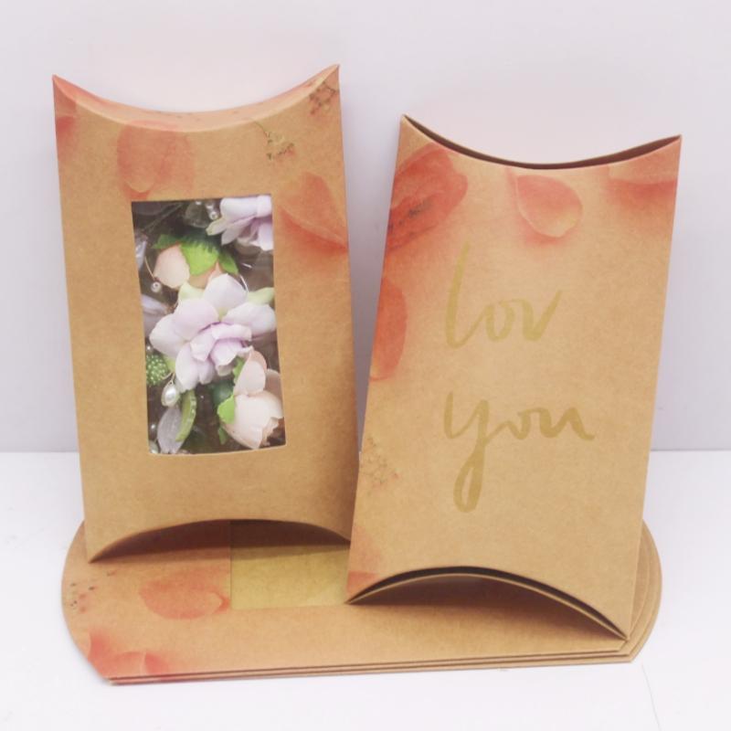 Nowe duże pudełko na poduszkę 17,5x11x3,7 cm do samodzielnego wykonania, ręcznie robione, z okienkiem, z marmurkowym nadrukiem, pudełko na prezent, pudełko na biżuterię w stylu białych kwiatów